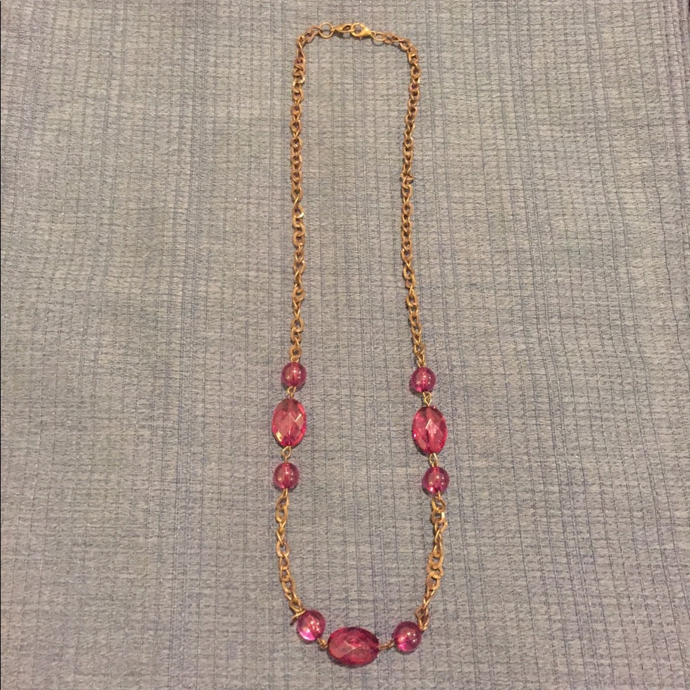 🥳 Rustic necklace with pink beads 🥳